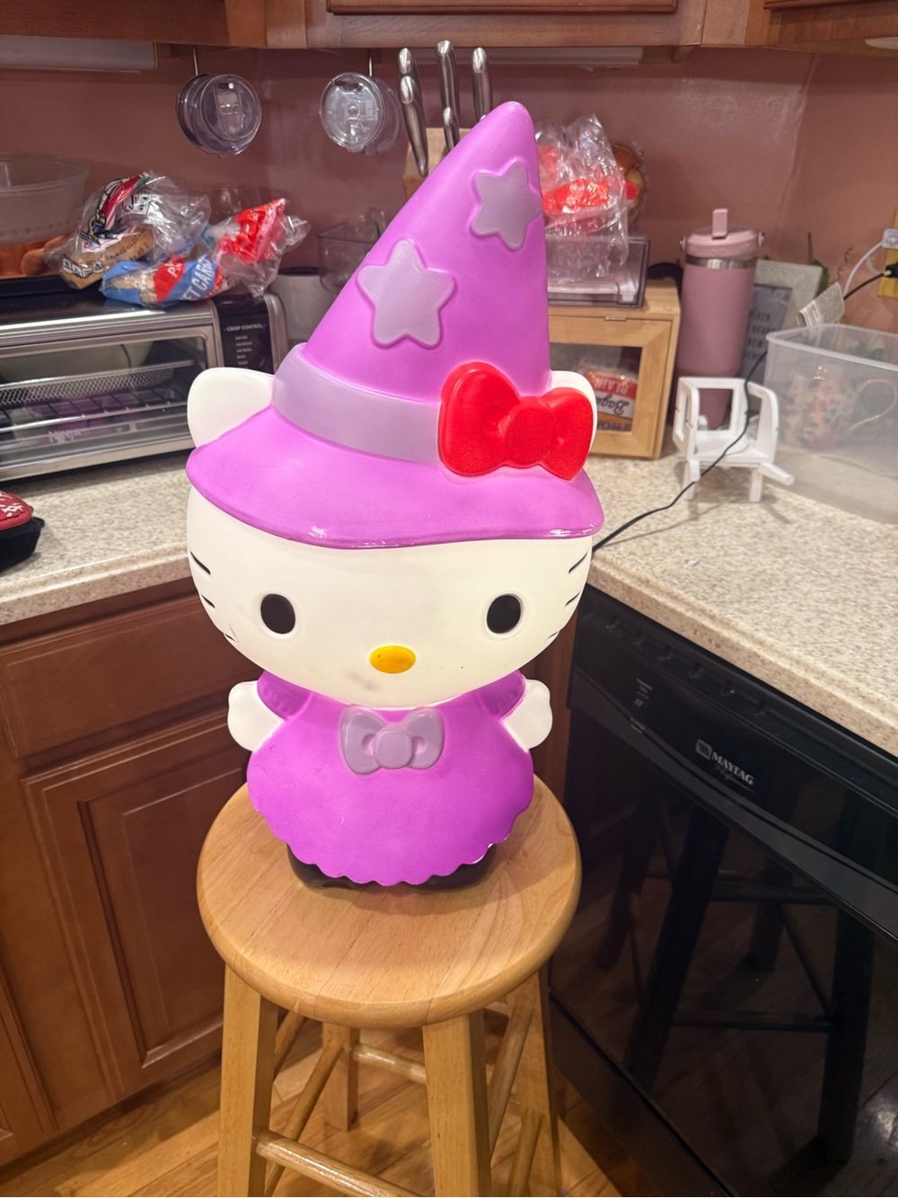 Hello Kitty Pink & Purple Witch light up Halloween decoration!